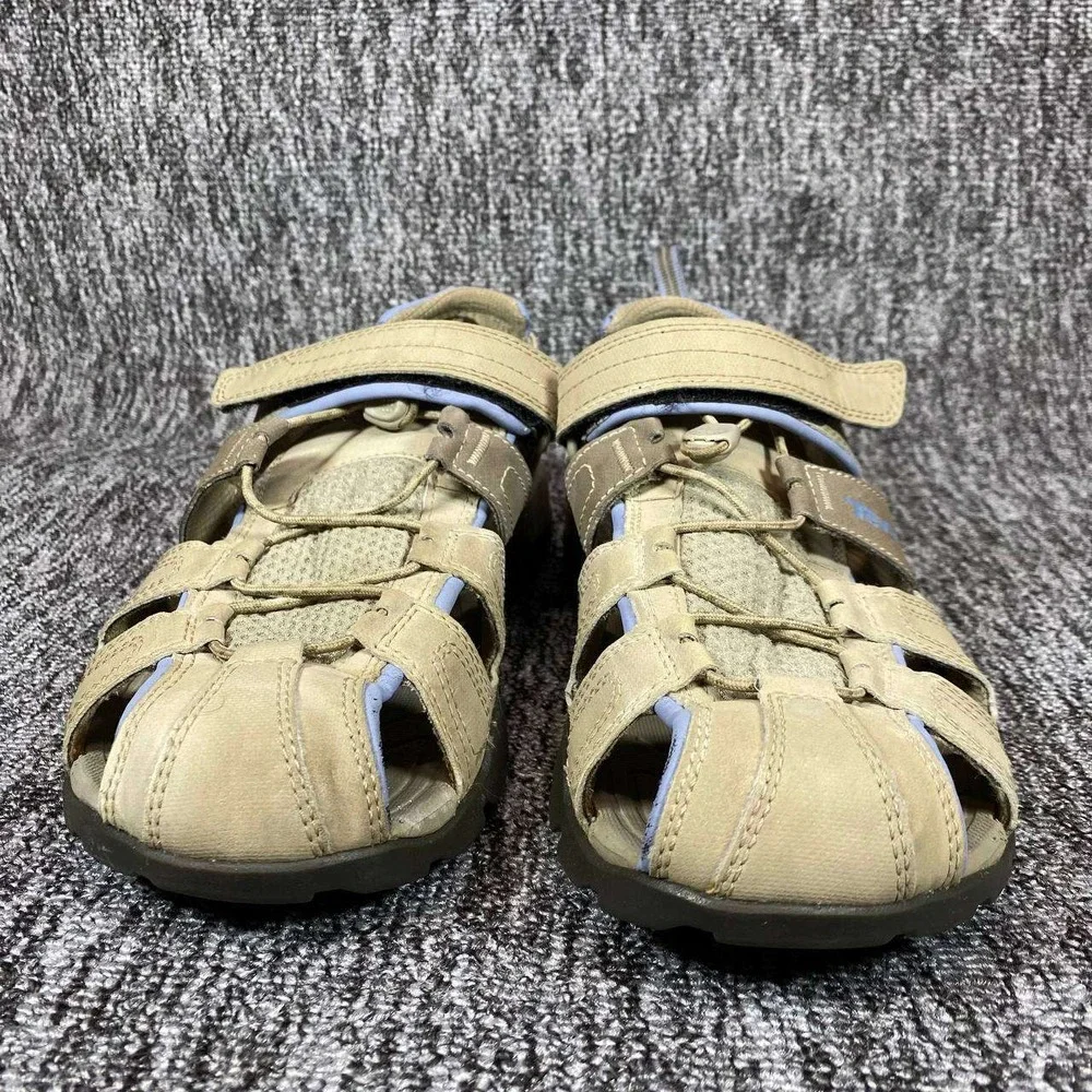 Teva Forebay Women 9 Taupe Blue Sport Hiking Water Sandals Gorpcore Travel Trail